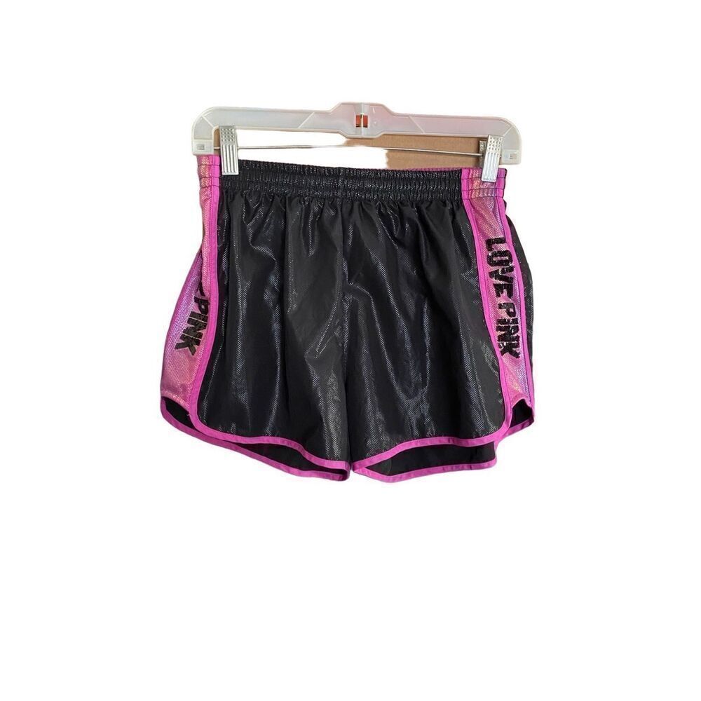 Pink Victoria’s Secret pink and black, athletic shorts, size small